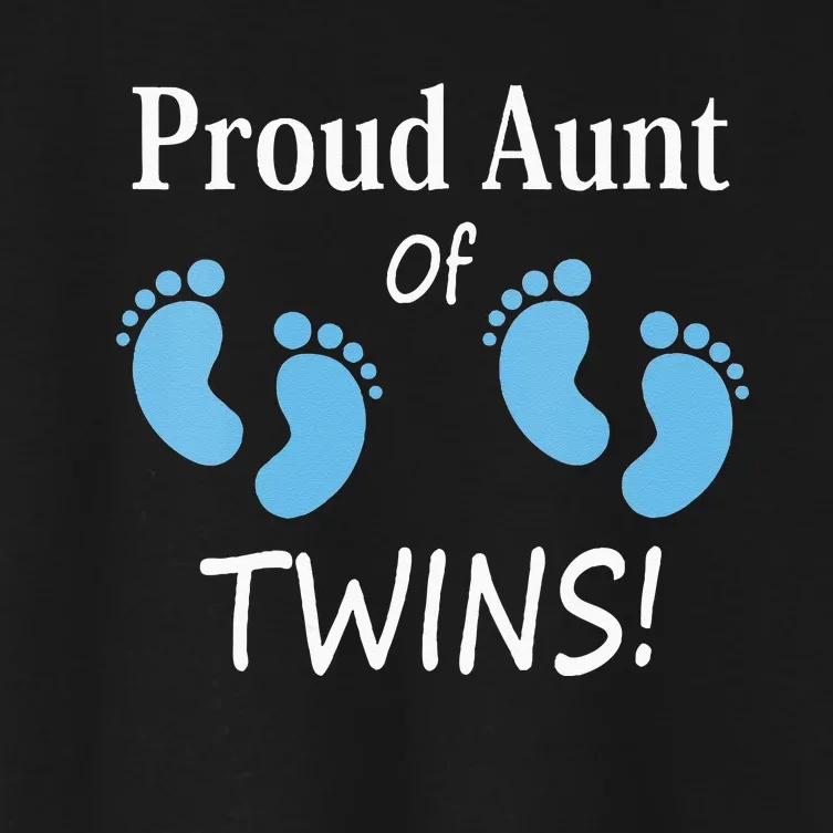 Proud Aunt Of Twin Footprint Design Special Auntie Women's Crop Top Tee