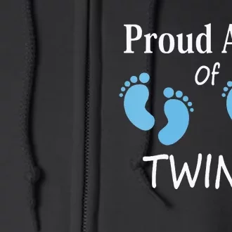 Proud Aunt Of Twin Footprint Design Special Auntie Full Zip Hoodie