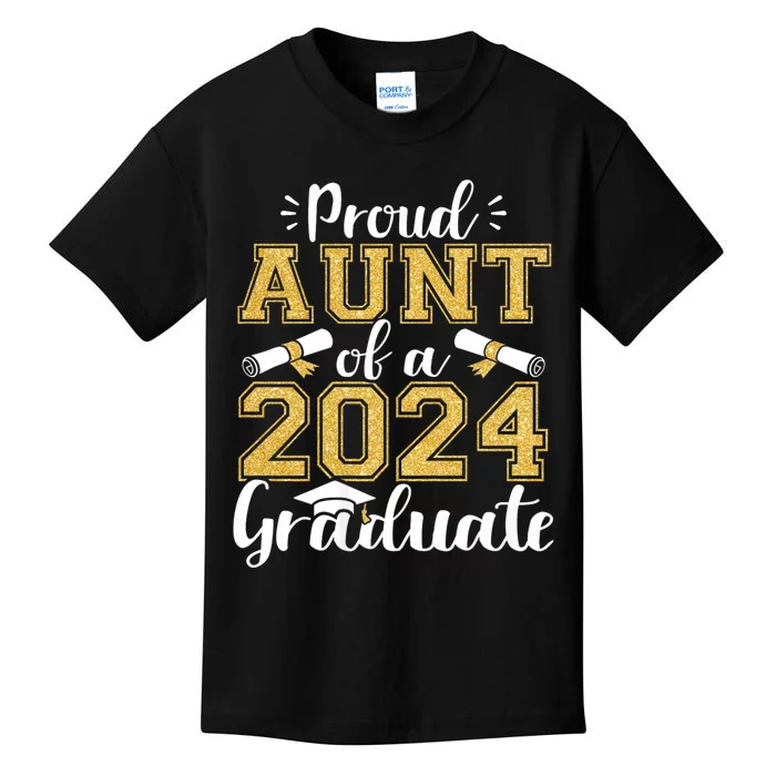 Proud Aunt Of A Class Of 2024 Graduate Funny Senior Aunt Kids T-Shirt