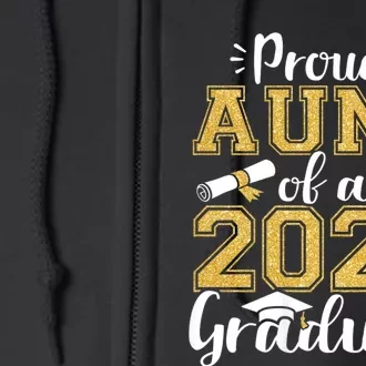 Proud Aunt Of A Class Of 2024 Graduate Funny Senior Aunt Full Zip Hoodie