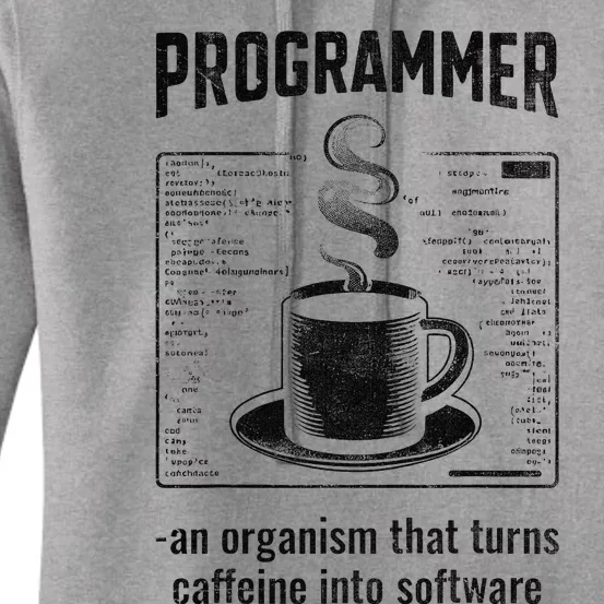 Programmer An Organism That Turns Caffeine Into Software Women's Pullover Hoodie