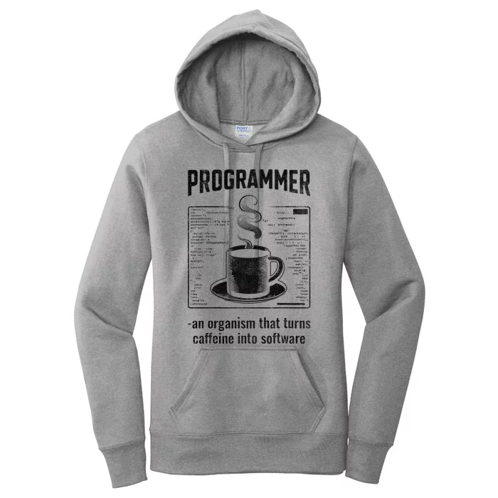 Programmer An Organism That Turns Caffeine Into Software Women's Pullover Hoodie