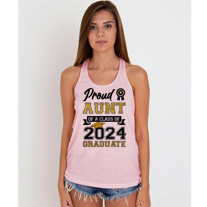 Proud Aunt Of The Class Of 2024 Graduate Women's Knotted Racerback Tank