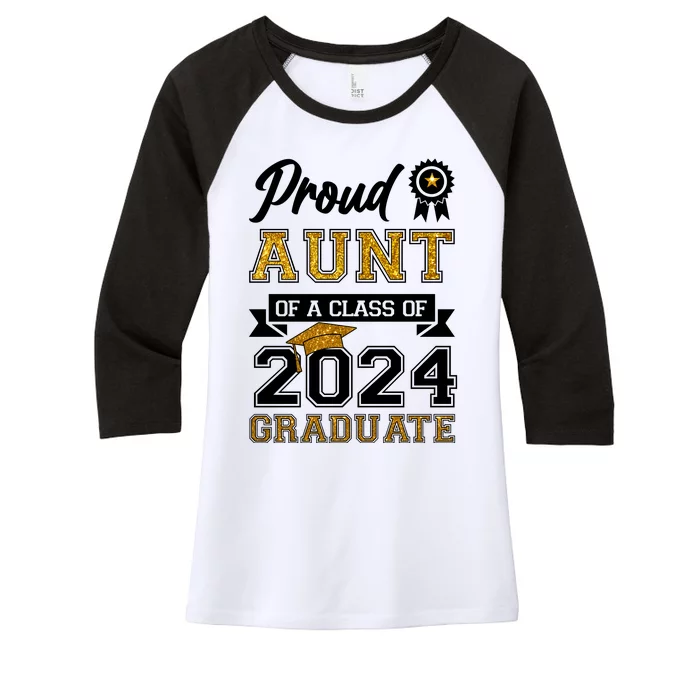 Proud Aunt Of The Class Of 2024 Graduate Women's Tri-Blend 3/4-Sleeve Raglan Shirt