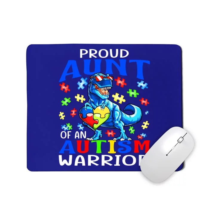 Proud Aunt Of An Autism Warrior Dinosaur Cute Gift Mousepad