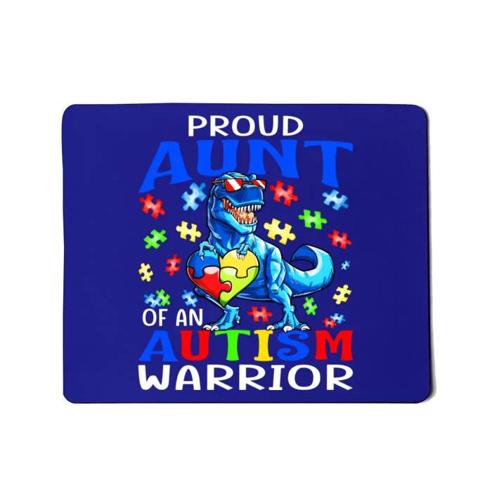 Proud Aunt Of An Autism Warrior Dinosaur Cute Gift Mousepad