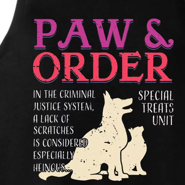 Paw And Order Special Feline Unit Pets Training Dog Cat Ladies Tri-Blend Wicking Tank