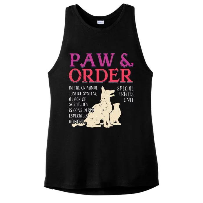 Paw And Order Special Feline Unit Pets Training Dog Cat Ladies Tri-Blend Wicking Tank