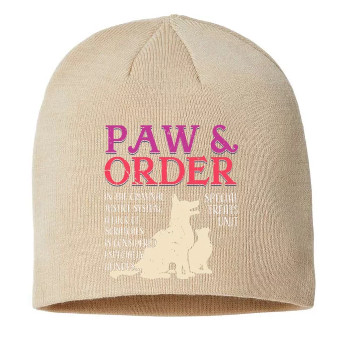 Paw And Order Special Feline Unit Pets Training Dog Cat 8 1/2in Sustainable Knit Beanie