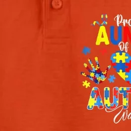 Proud Auntie of an Autism Awareness Ribbons Puzzle Hands Dry Zone Grid Performance Polo