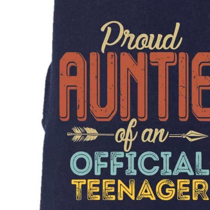 Proud Auntie of Teenager 13th Birthday 13 Years Old Doggie 3-End Fleece Hoodie