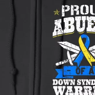 Proud Abuela Of A Down Syndrome Warrior Trisomy 21 Grandma Full Zip Hoodie