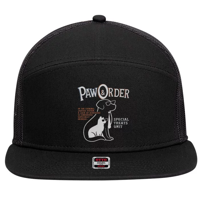 Paw And Order Special Feline Unit Pets Training Dog Cat 7 Panel Mesh Trucker Snapback Hat