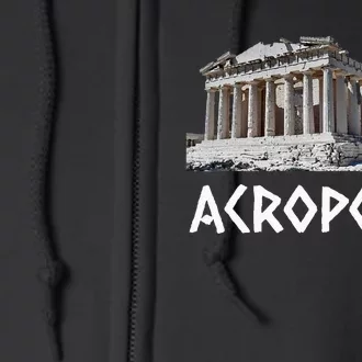 Parthenon Acropolis Of Athens Greece Hellas Souvenir Greek Full Zip Hoodie