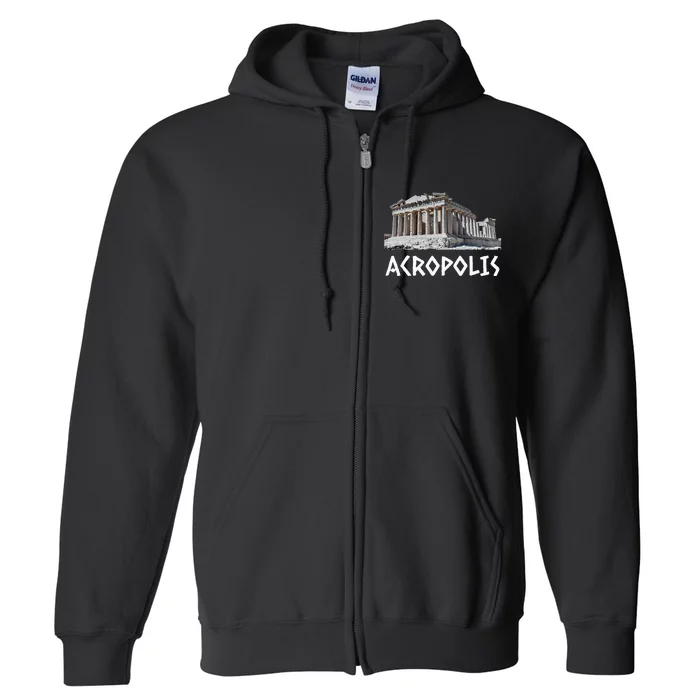 Parthenon Acropolis Of Athens Greece Hellas Souvenir Greek Full Zip Hoodie