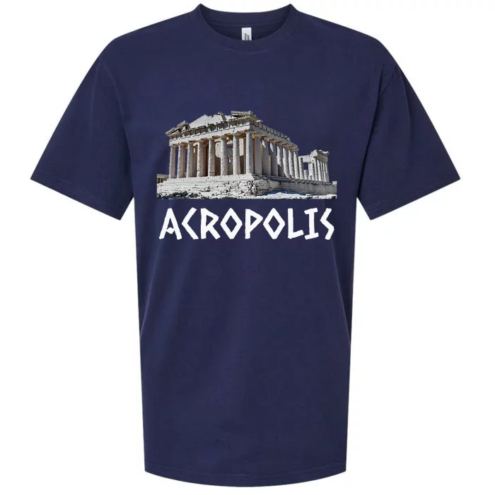 Parthenon Acropolis Of Athens Greece Hellas Souvenir Greek Sueded Cloud Jersey T-Shirt