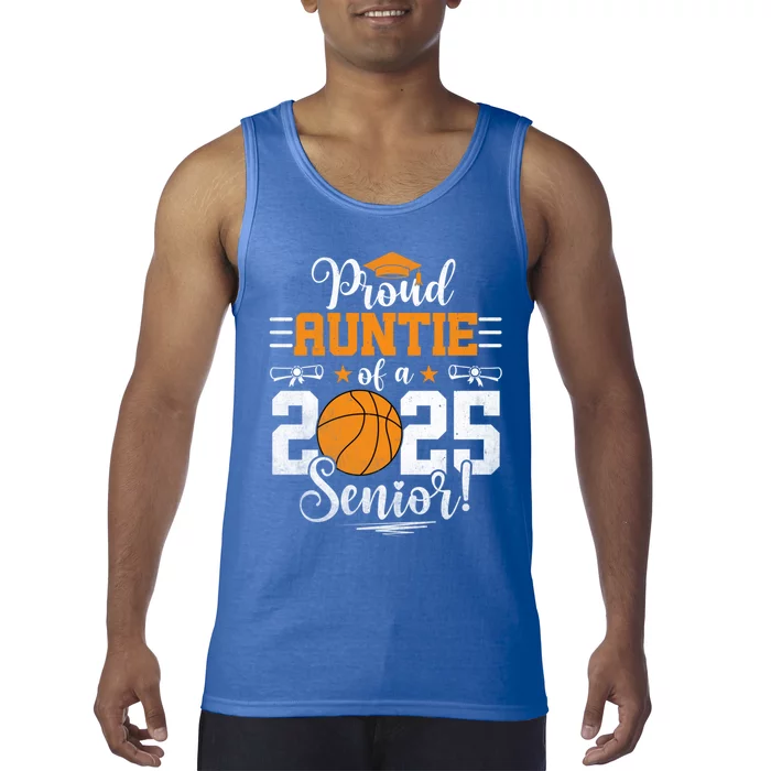 Proud Auntie Of A 2025 Senior Graduate Basketball Great Gift Tank Top