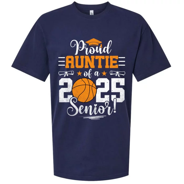 Proud Auntie Of A 2025 Senior Graduate Basketball Great Gift Sueded Cloud Jersey T-Shirt