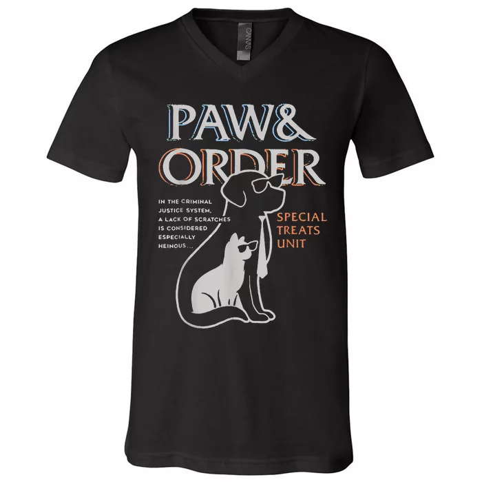 Paw and Order Special Training Dog And Cat V-Neck T-Shirt