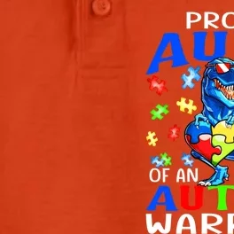 Proud Aunt Of An Autism Warrior Dinosaur Cute Gift Dry Zone Grid Performance Polo