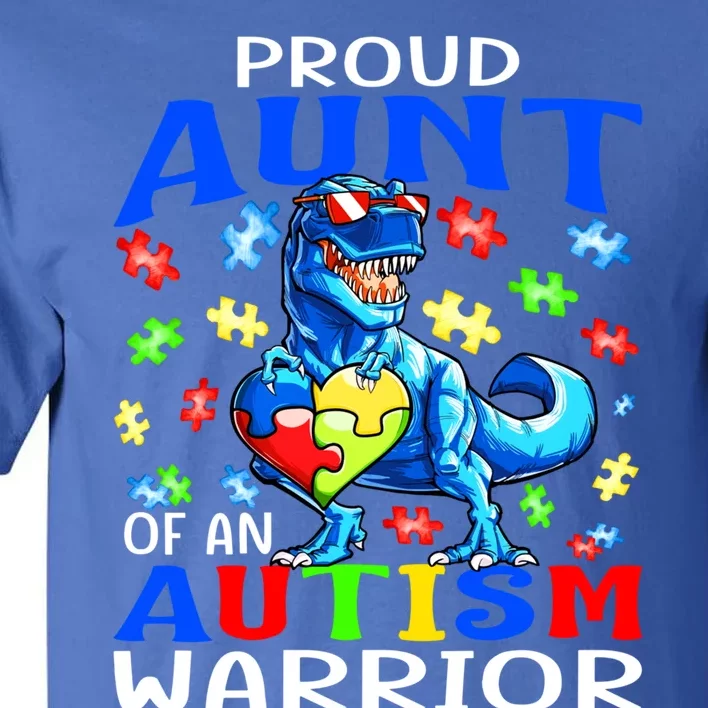 Proud Aunt Of An Autism Warrior Dinosaur Cute Gift Tall T-Shirt