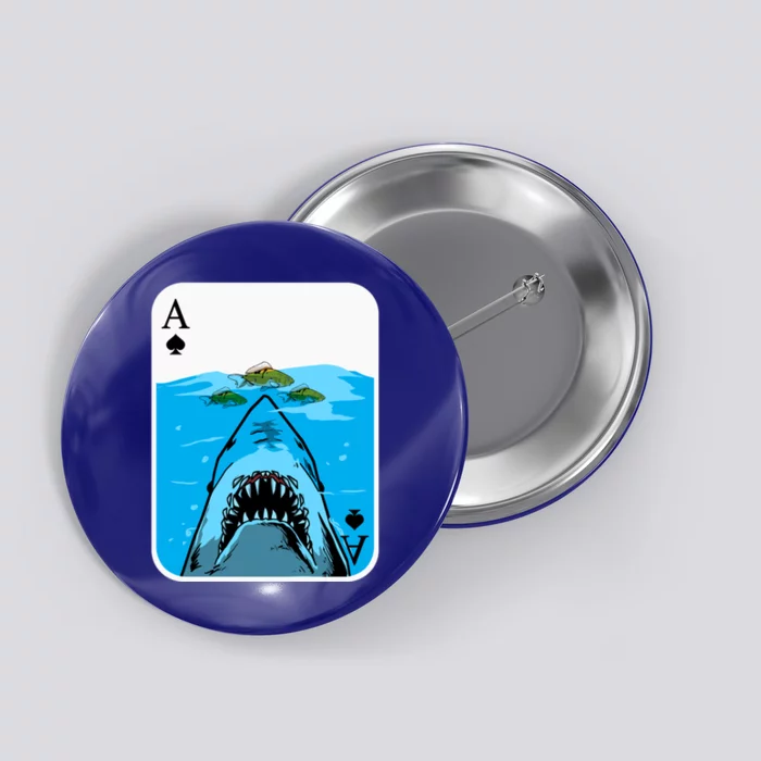 Poker Ace Of Spades Shark Hunting Fish Texas HoldEm Poker Cool Gift Button