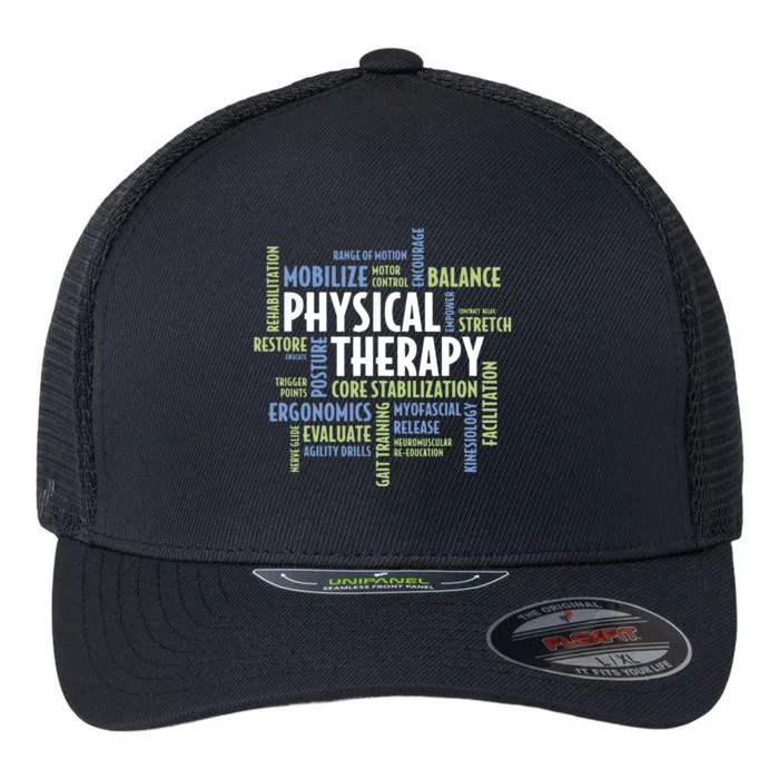 PTA And Physical Therapist PT Month Physical Therapy Flexfit Unipanel Trucker Cap