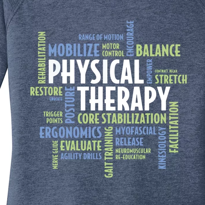 PTA And Physical Therapist PT Month Physical Therapy Women's Perfect Tri Tunic Long Sleeve Shirt