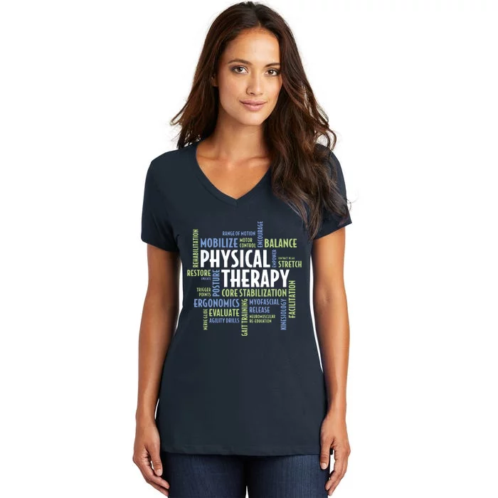 PTA And Physical Therapist PT Month Physical Therapy Women's V-Neck T-Shirt