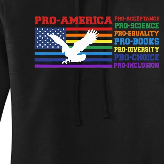 Pro America Pro Acceptance Pro Science Pro Equality Pro Book Women's Pullover Hoodie