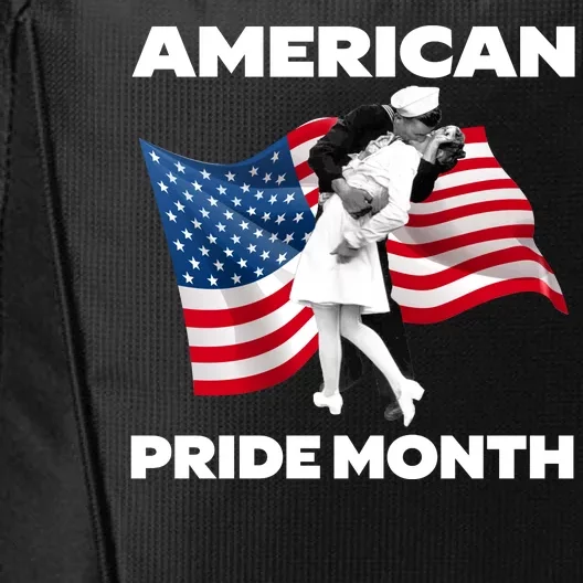 Patriotic American Pride Month Classic Wwii Soldier Kissing Nurse City Backpack