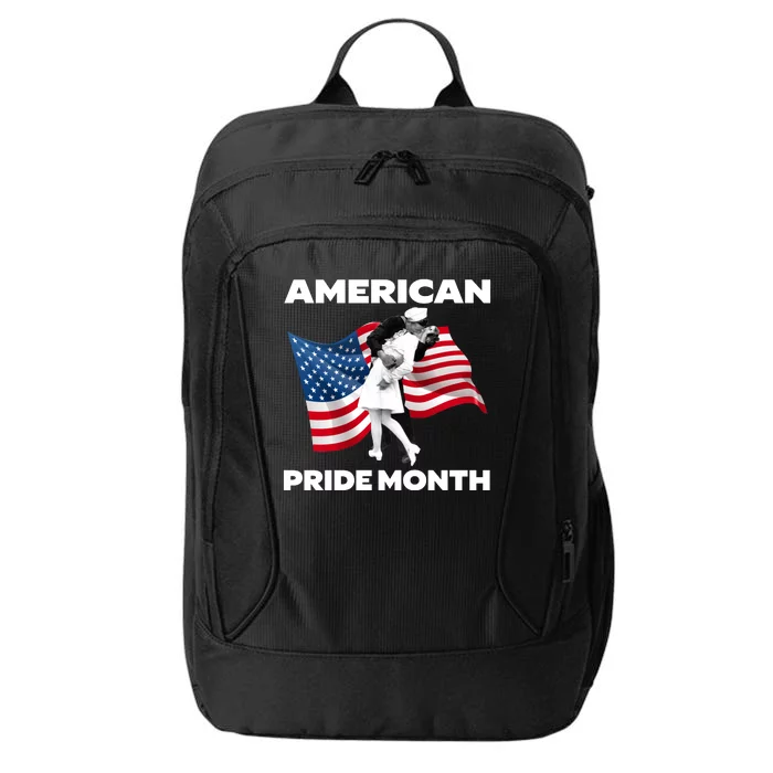 Patriotic American Pride Month Classic Wwii Soldier Kissing Nurse City Backpack