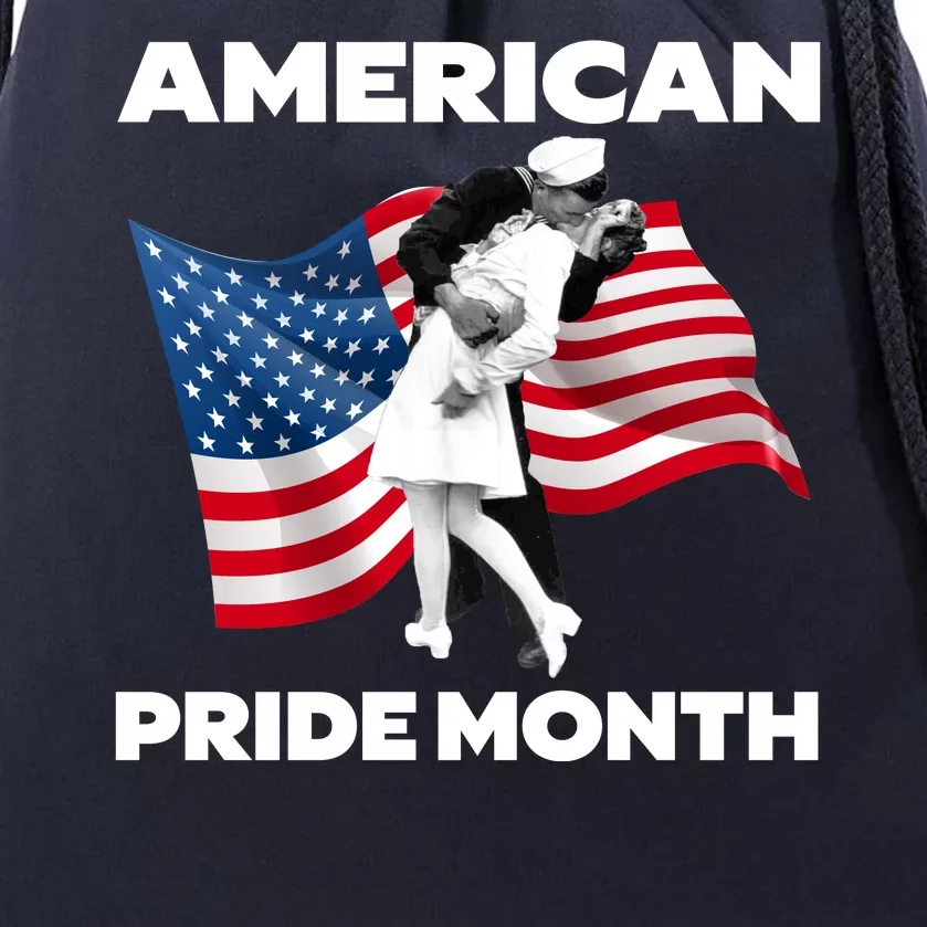 Patriotic American Pride Month Classic Wwii Soldier Kissing Nurse Drawstring Bag