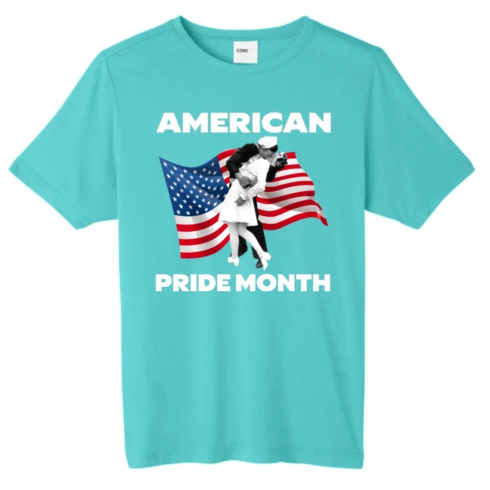 Patriotic American Pride Month Classic Wwii Soldier Kissing Nurse ChromaSoft Performance T-Shirt