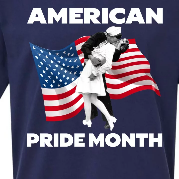 Patriotic American Pride Month Classic Wwii Soldier Kissing Nurse Sueded Cloud Jersey T-Shirt