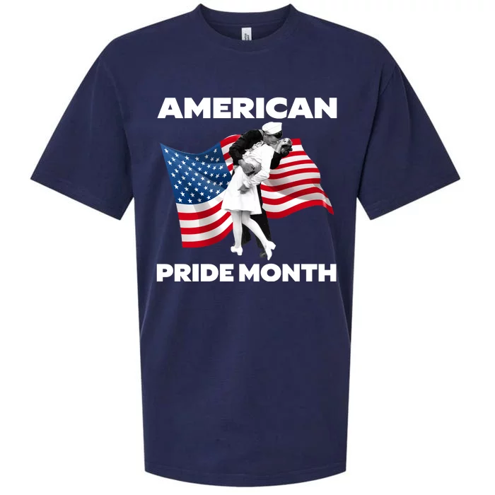 Patriotic American Pride Month Classic Wwii Soldier Kissing Nurse Sueded Cloud Jersey T-Shirt