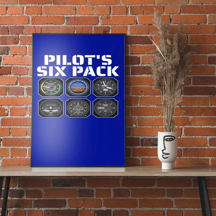 Pilot Aviation Pilots Six Pack Pilot Airplane Gift Poster