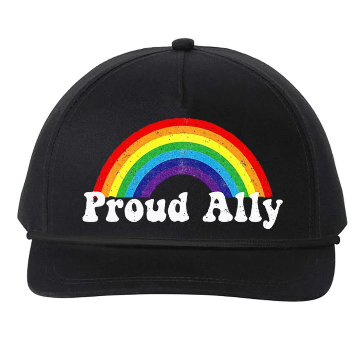 Proud Ally Pride G.A.Y Lgbt Day Month Parade Rainbow Snapback Five-Panel Rope Hat