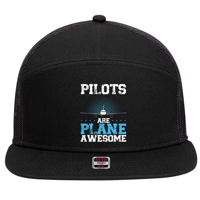 Pilots Are Plane Awesome Aviation Airline Pilot Long Sleeve 7 Panel Mesh Trucker Snapback Hat