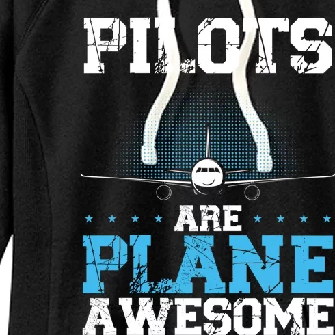 Pilots Are Plane Awesome Aviation Airline Pilot Long Sleeve Women's Fleece Hoodie