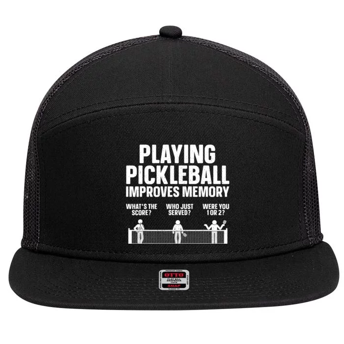 Pickleball Art Paddle Sport Pickleball Lover 7 Panel Mesh Trucker Snapback Hat