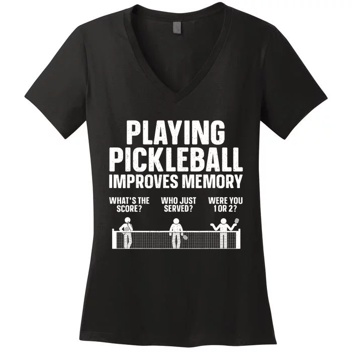 Pickleball Art Paddle Sport Pickleball Lover Women's V-Neck T-Shirt