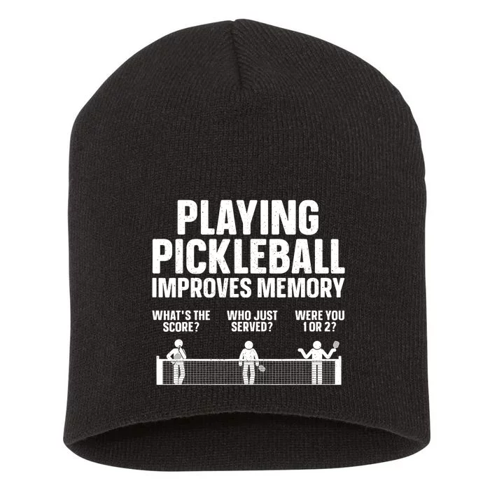 Pickleball Art Paddle Sport Pickleball Lover Short Acrylic Beanie