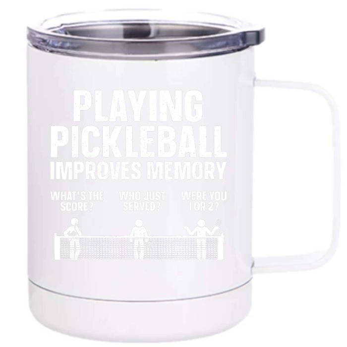 Pickleball Art Paddle Sport Pickleball Lover Front & Back 12oz Stainless Steel Tumbler Cup