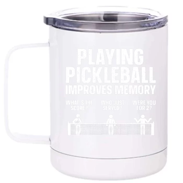 Pickleball Art Paddle Sport Pickleball Lover Front & Back 12oz Stainless Steel Tumbler Cup