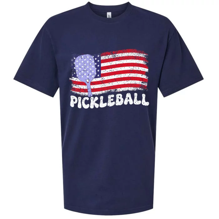 Patriotic American Pickleball Usa Flag Sueded Cloud Jersey T-Shirt