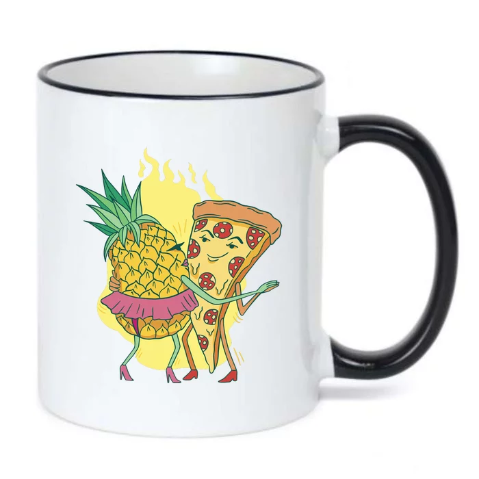 Pizza And Pineapple Dancing Black Color Changing Mug