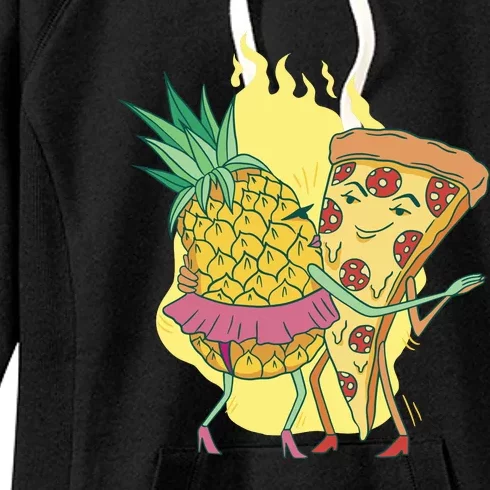 Pizza And Pineapple Dancing Women's Fleece Hoodie