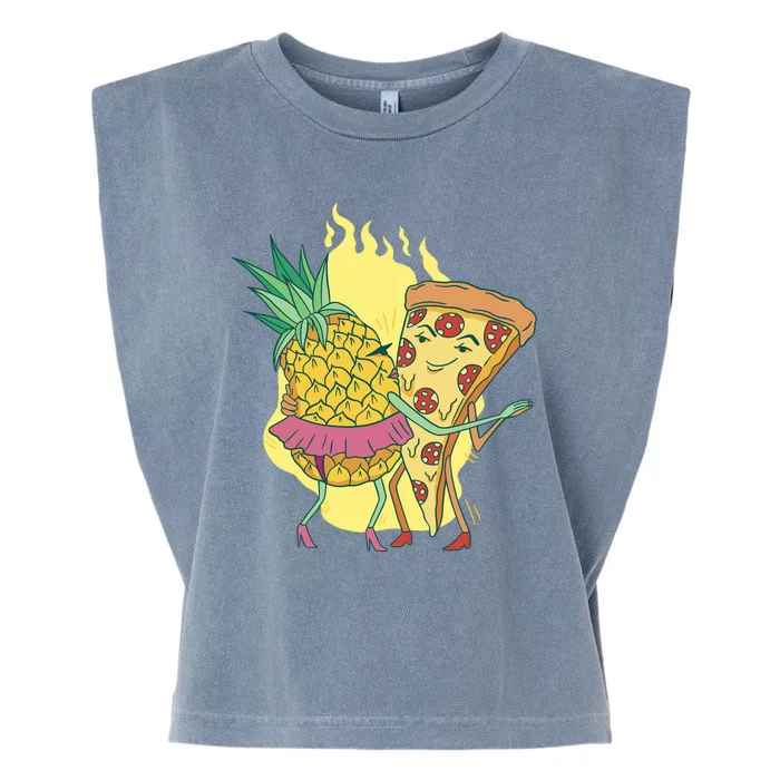 Pizza And Pineapple Dancing Garment-Dyed Women's Muscle Tee