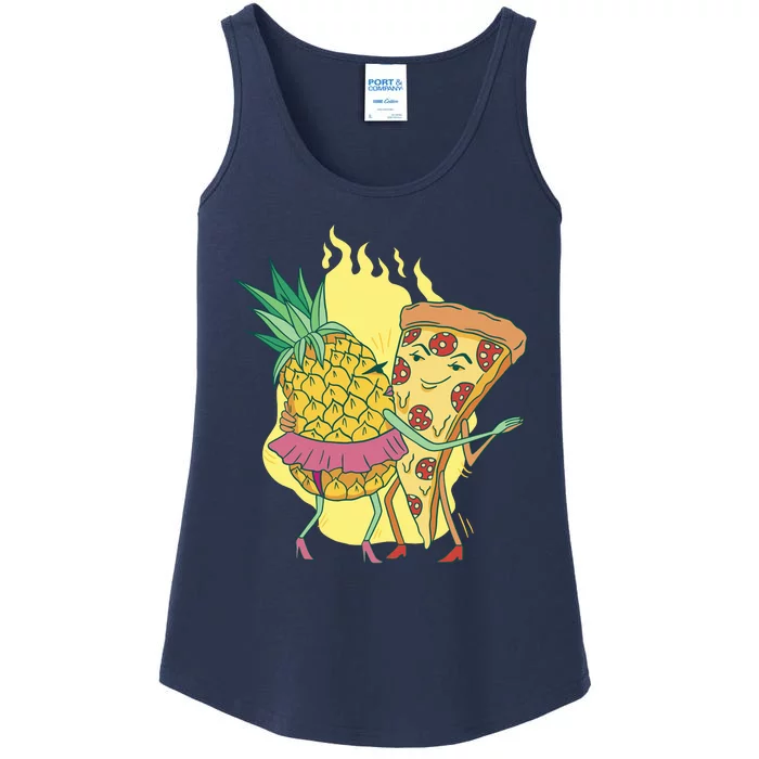 Pizza And Pineapple Dancing Ladies Essential Tank